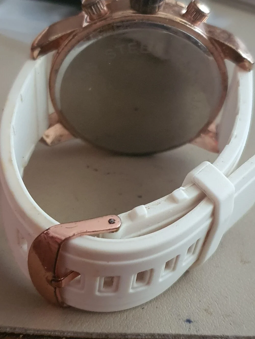 10/$20 Geneva Goldtone/Silver Silicone Oversize Men's Watch